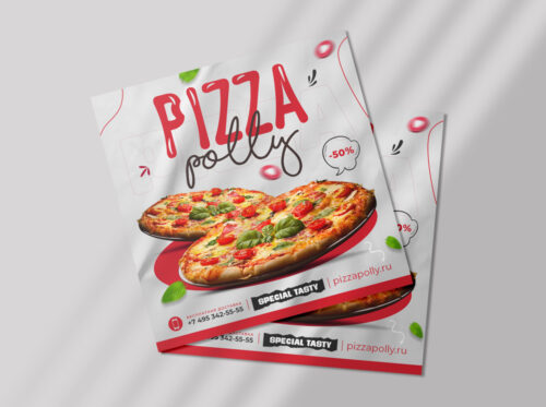 Разработка дизайна листовки для пиццерии